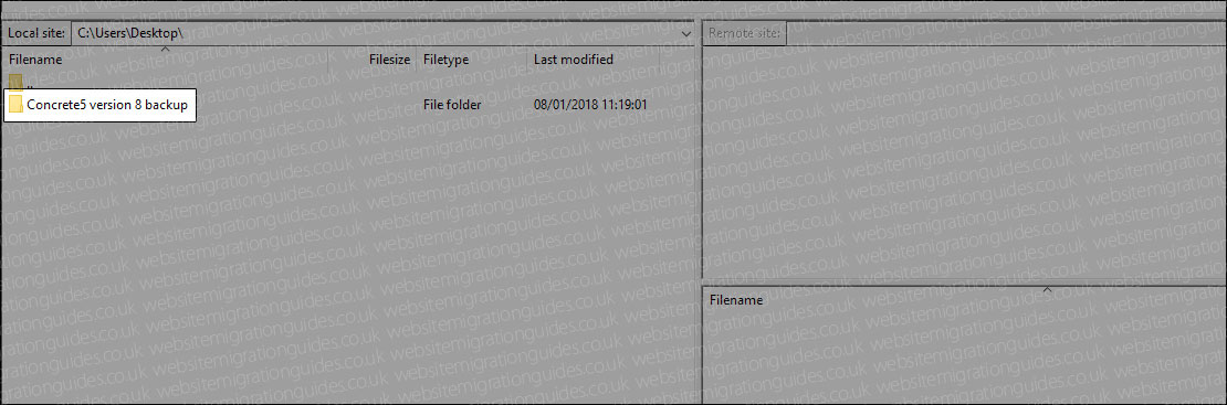 Concrete5 version 8 backup folder