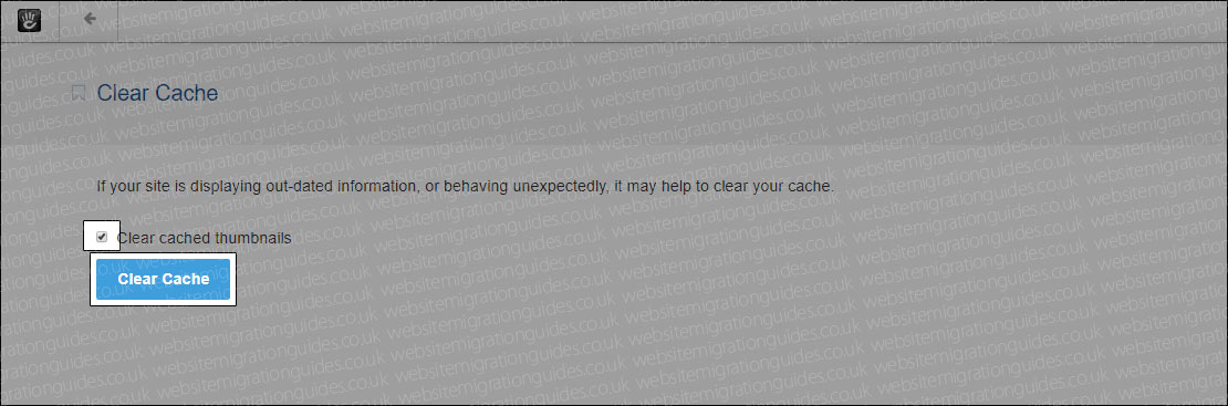 clear cache button