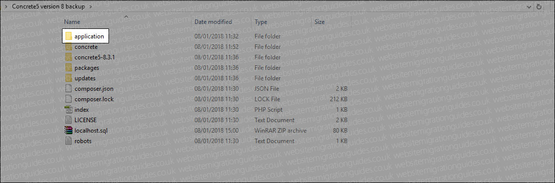 concrete5 application folder