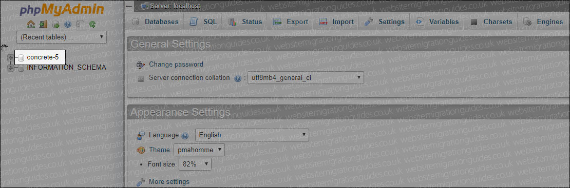 concrete5 database
