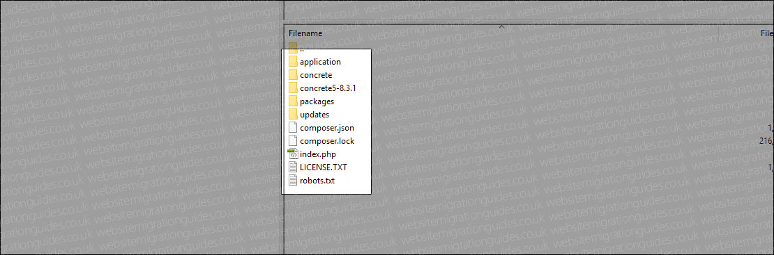concrete5 version 8 files / folders