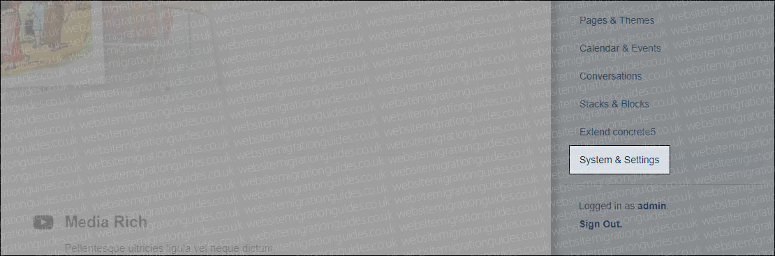 system and settings