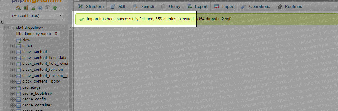 Import has been successfully finished