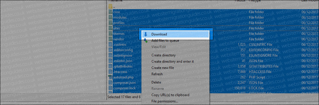 download drupal 8 files and folders