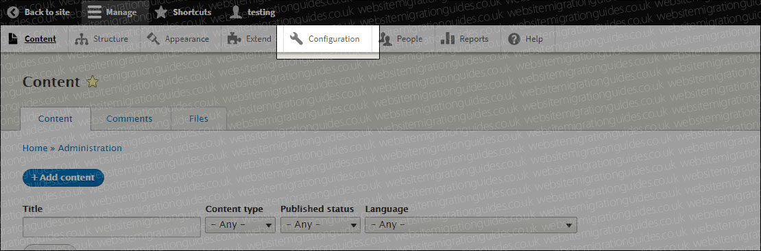drupal admin configuration
