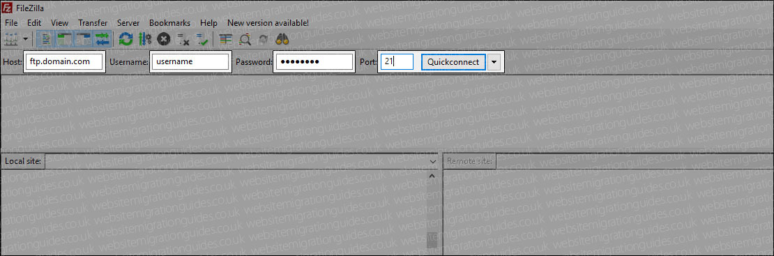 drupal connect to old host via ftp
