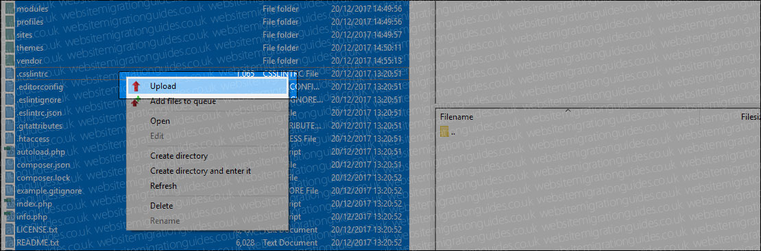 upload drupal 8 backup