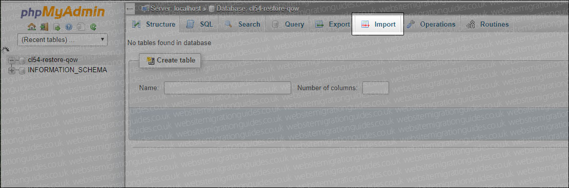 Import Joomla Database