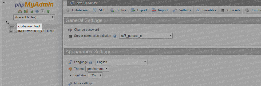 Joomla Databae Name