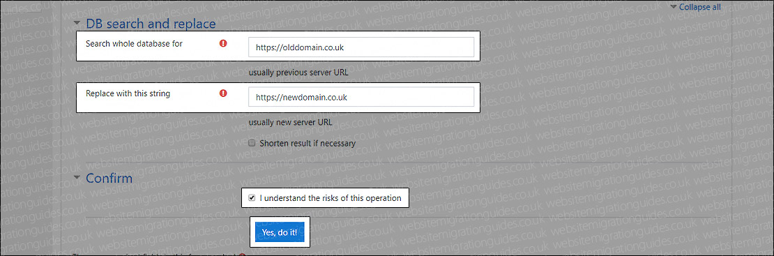 DB search and replace