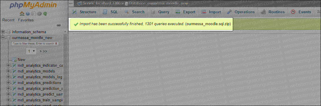 Import has been successfully finished