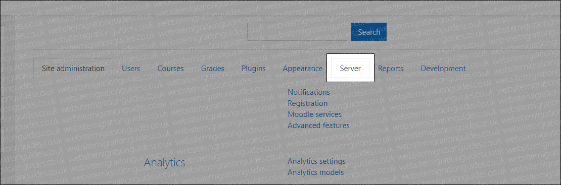 Maintenance mode server tab