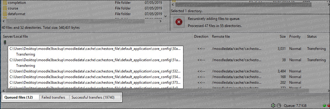 downloading moodledata folder