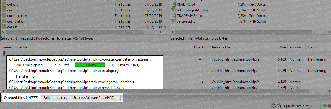 uploading moodle data