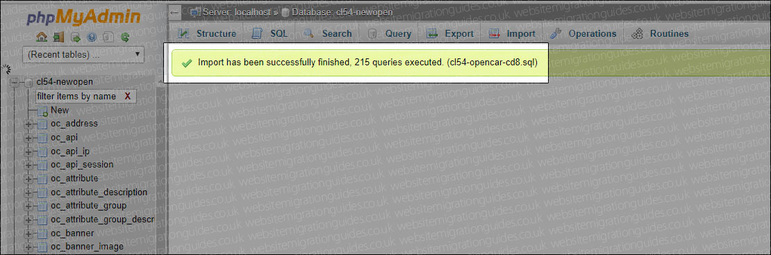 Import has been successfully finished