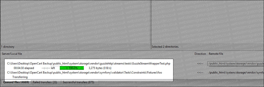 Downloading Opencart files/folders
