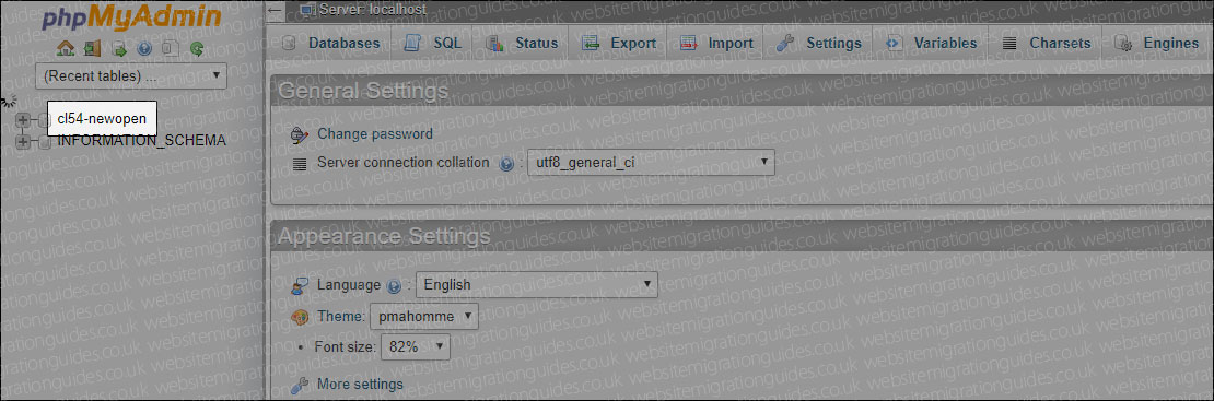 new opencart database