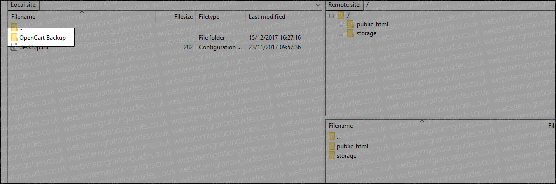 opencart backup folder