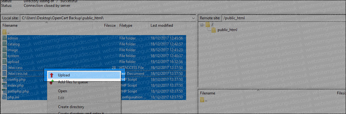 upload opencart public_html