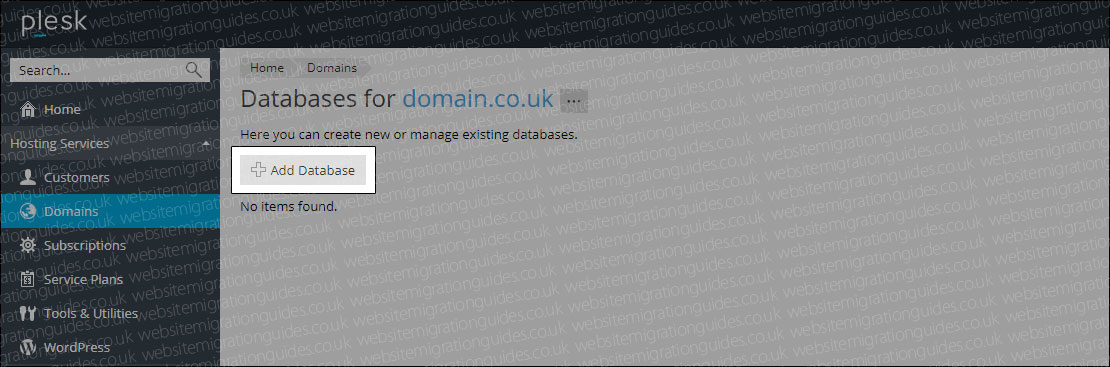 add database button