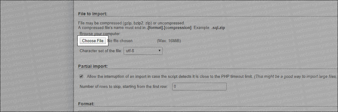 choose database file