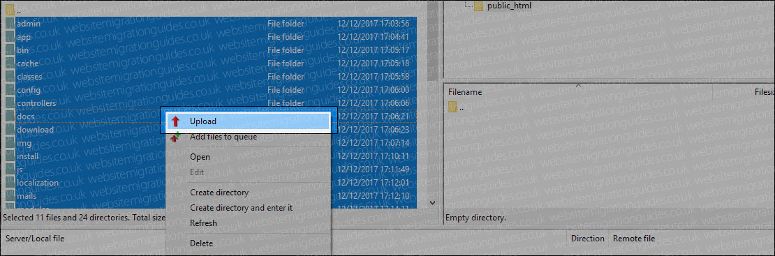 upload prestashop backup