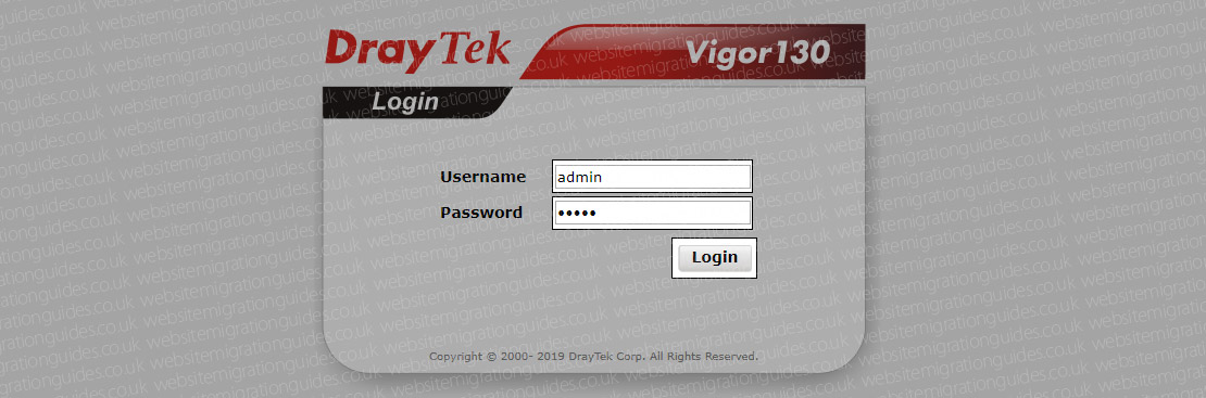 Draytek admin login GUI