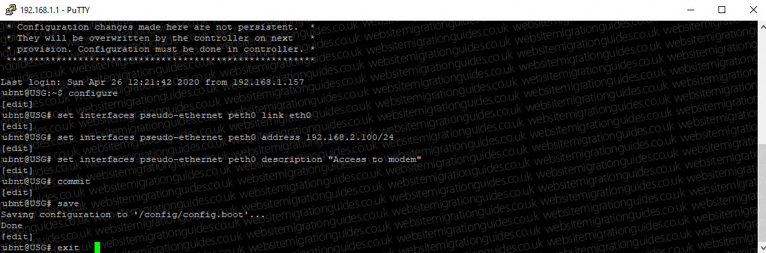 create interface on the unifi USD