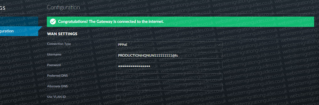 the gateway is connected to the internet