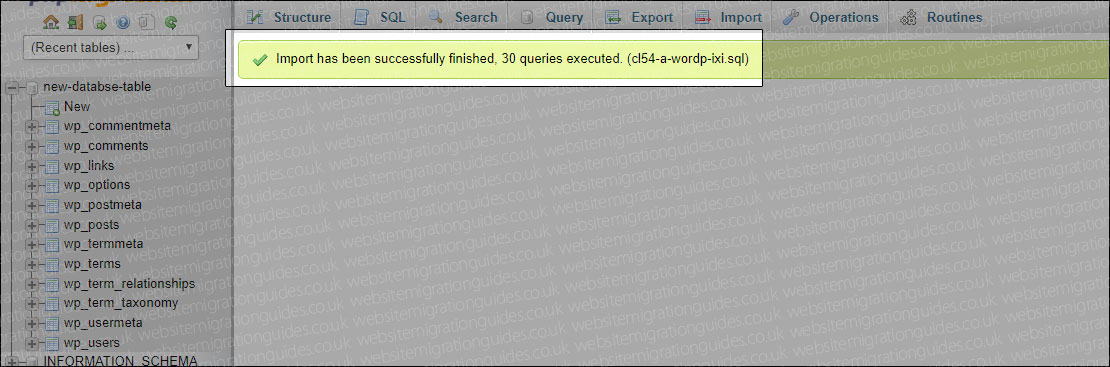 Import has been successfully finished