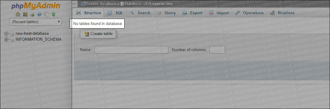 No tables found in database