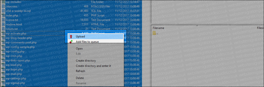 upload wordpress backup