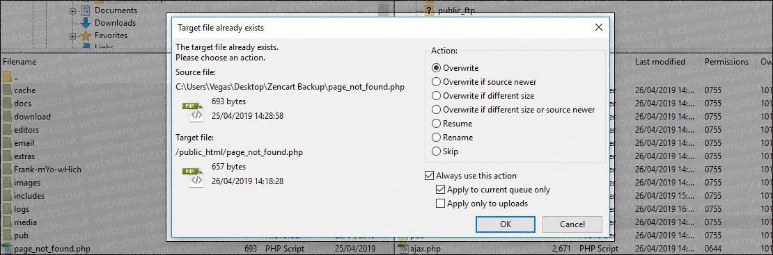 zencart overwrite