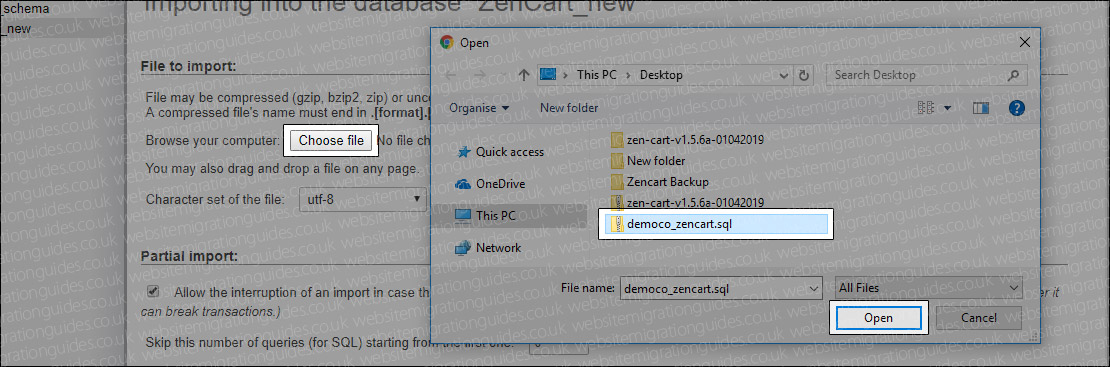 zencart sql backup