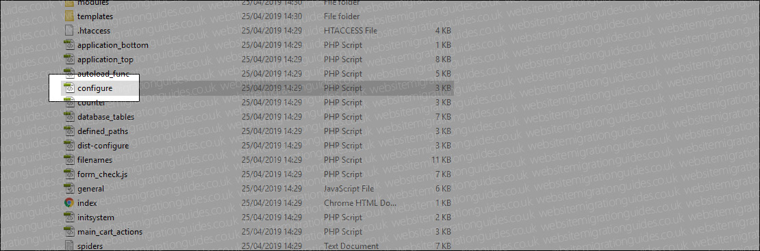 Zencart's configure.php